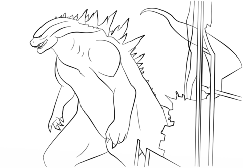 Godzilla 2014 Coloring Page